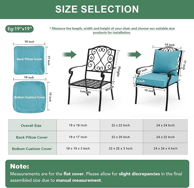 Summsun Faux Linen Outdoor Chair Cushions, Water Resistant Backrest and Seat - Image 7
