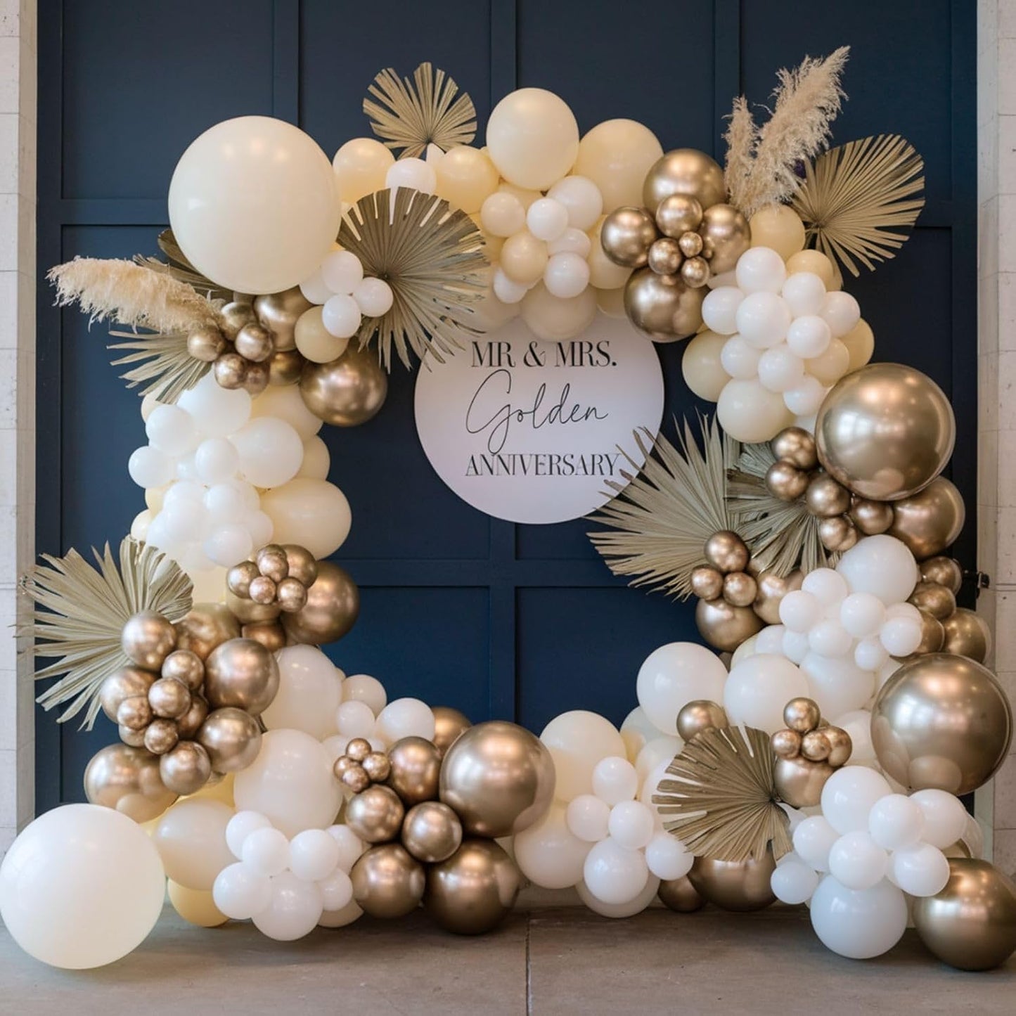 Gold and White Balloons, 12 Inch Gold Balloons, Nude Metallic Champagne Gold Balloons, Pearl White Clear Latex Balloons for Wedding Engagement Anniversary Men Women Birthday Party Decorations