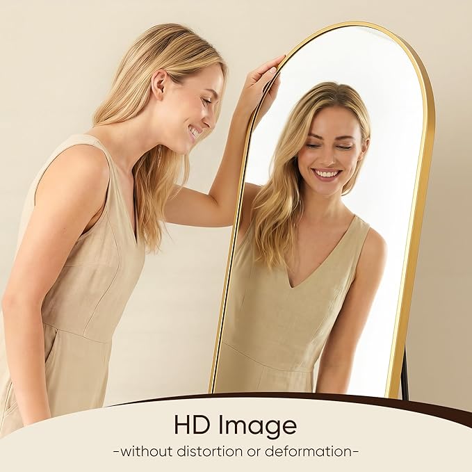 Antok 58" x19” Arched Full Length Floor Mirror, Free Standing/Wall Mount/Leaning - Image 5