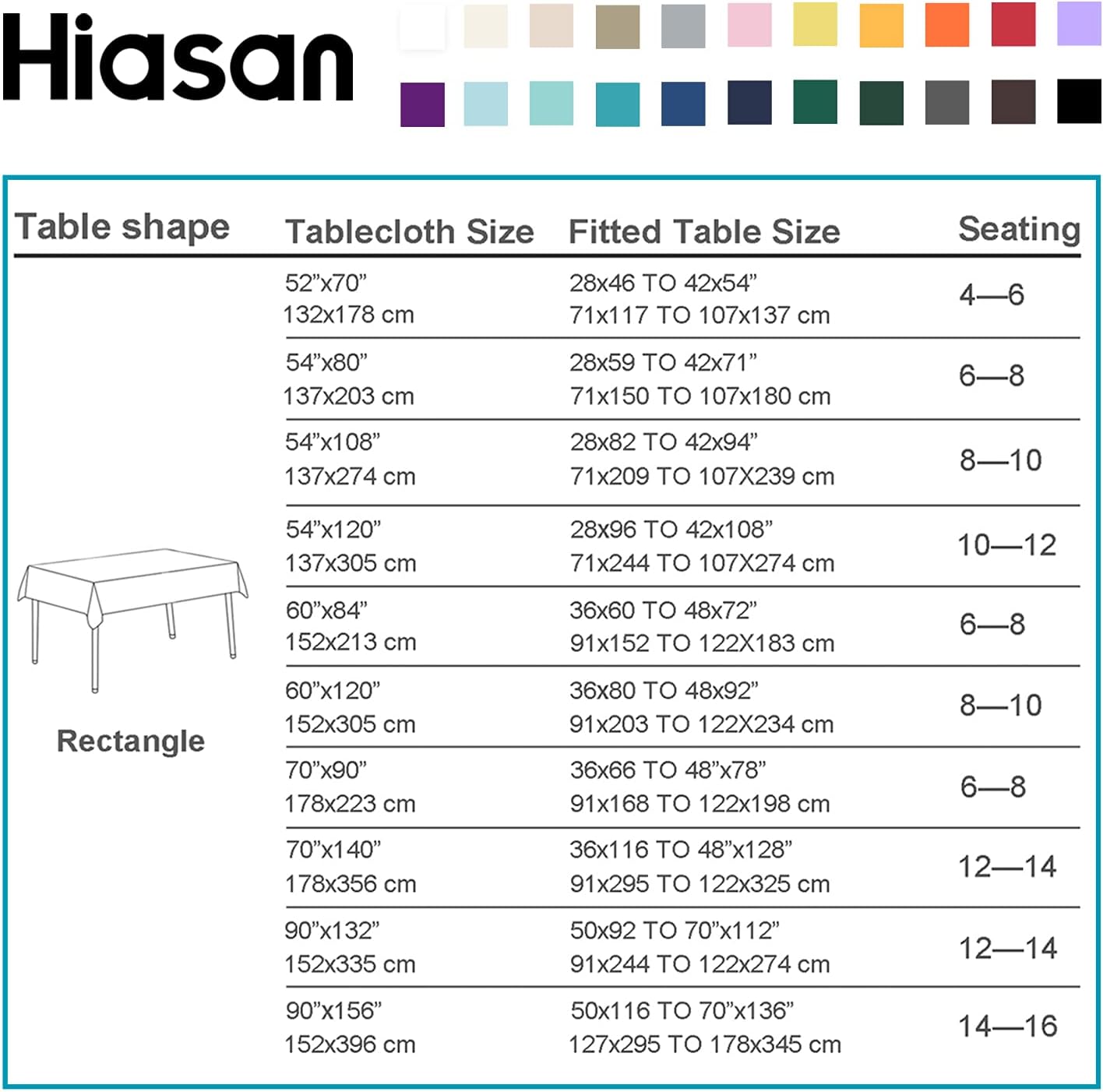 Hiasan Royal Purple Tablecloth for Rectangle Tables - Waterproof and Spillproof Washable Fabric Table Cloth for Dining Room Kitchen Party, 52 x 70 Inch