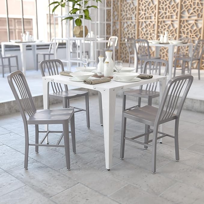Flash Furniture Gael Indoor/Outdoor Modern Metal Dining Chairs, - Image 2
