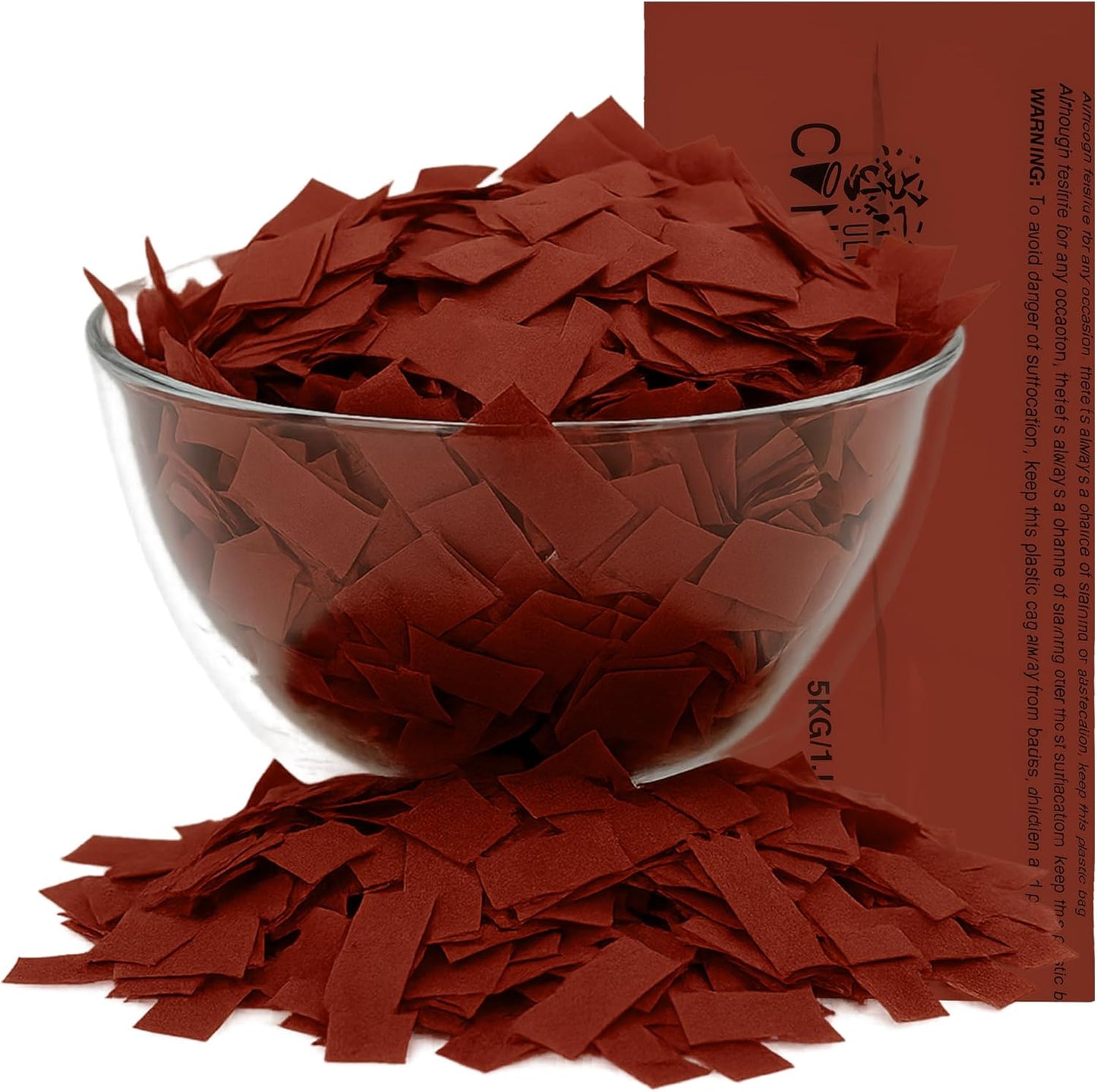 Ultimate Confetti, Rectangular Biodegradable Confetti - Maroon Fluttering Tissue Paper Confetti for Cannon and Launcher use - Wedding Confeti, Birthday, Parties and Live Events - 1 lb, 16 oz