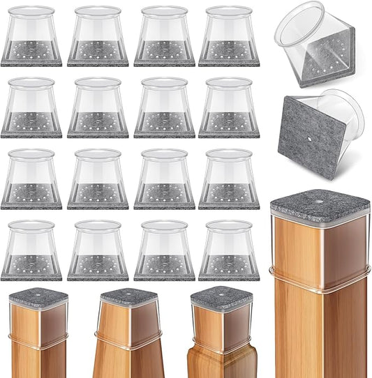 Ansible 24 Pcs Chair Leg Floor Protectors Square, Silicone Felt Furniture Leg by Ansible