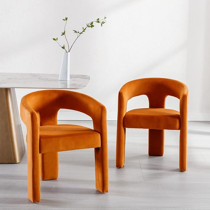 BESTANO Set of 4 Modern Velvet Fabric Upholstered Dining Chairs - Image 3