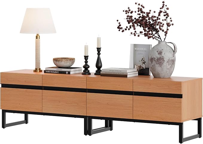 WAMPAT Modern TV Stand for 50-75 Inch TVs, Wood Entertainment Center - Image 7