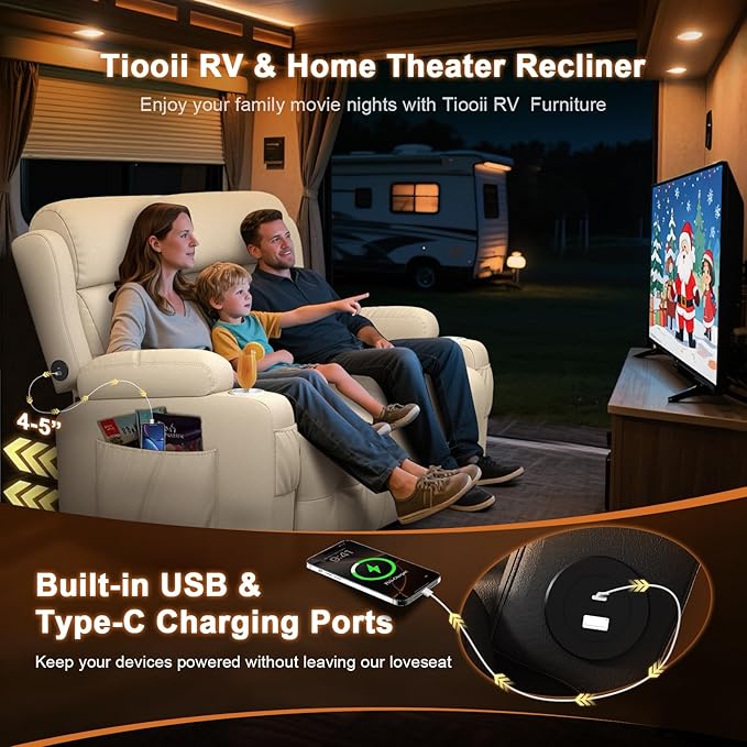 RV Loveseat Recliner Sofa, Wall Hugger Recliners - Image 3