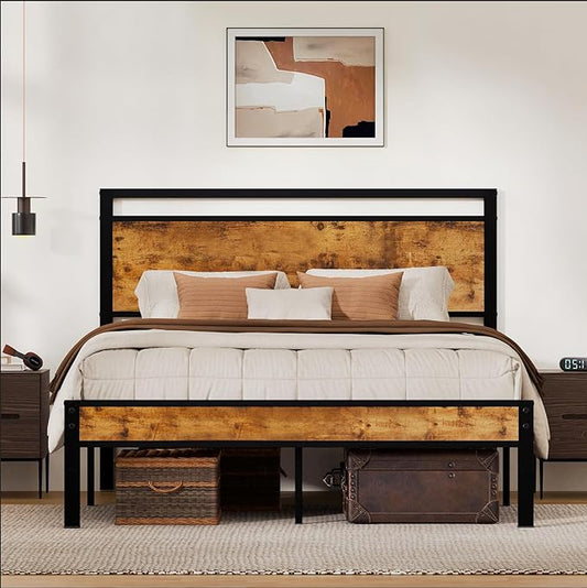 Z-hom Easy Assembly Sturdy Metal Platform Bed, Queen Size Bed Frame by Z-HOM