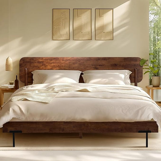 Acacia Frida King Size Bed Frame and Headboard, King Size Platform Bed Frame by AACACIAFURNITURE