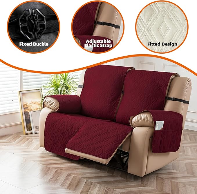 Genina Waterproof Loveseat Recliner Cover Non-Slip, Sofa Cover - Image 7