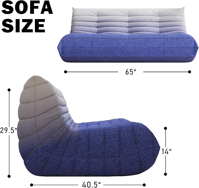 YVDNHP Big Bean Bag Chairs for Adults, 3 Seater Large Bean Bag Sofa, Fireside - Image 2