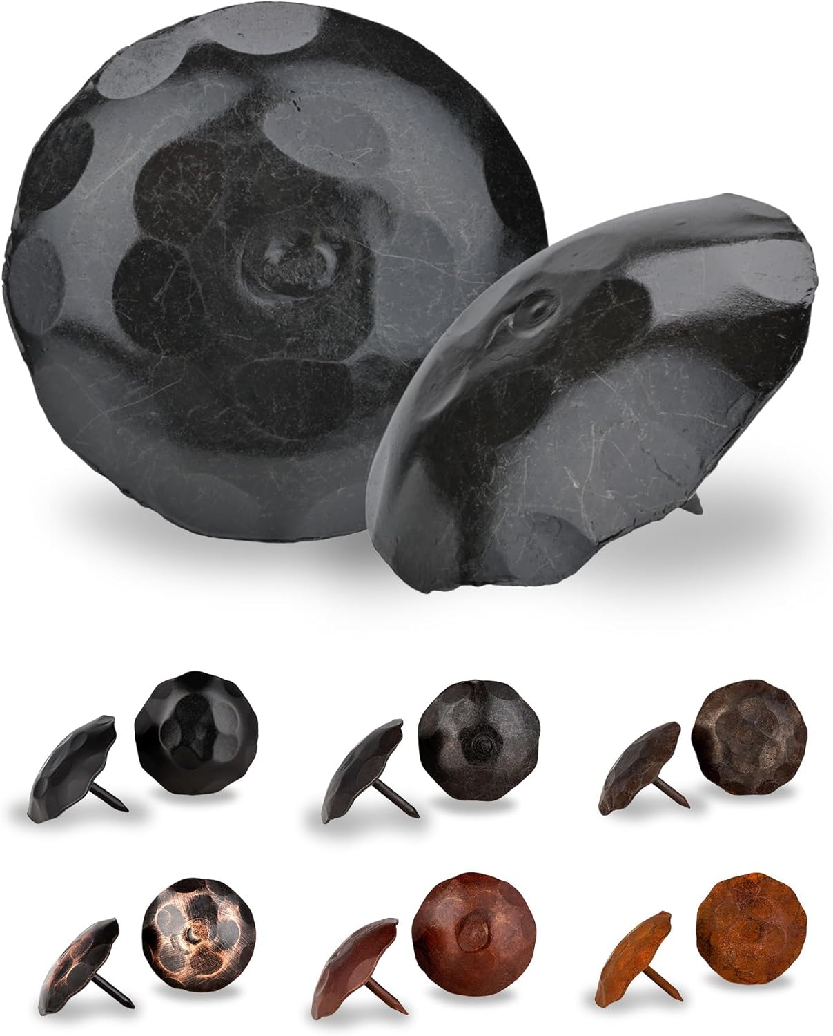 50 Pack 2" Round Head Iron Clavos Decorative Nails – Sealed Unfinished – Handmade Rustic Round Fasteners for Farmhouse Shutters, Faux Wood, Barn Doors, Shutters, Gates – Ornamental Wood Accent