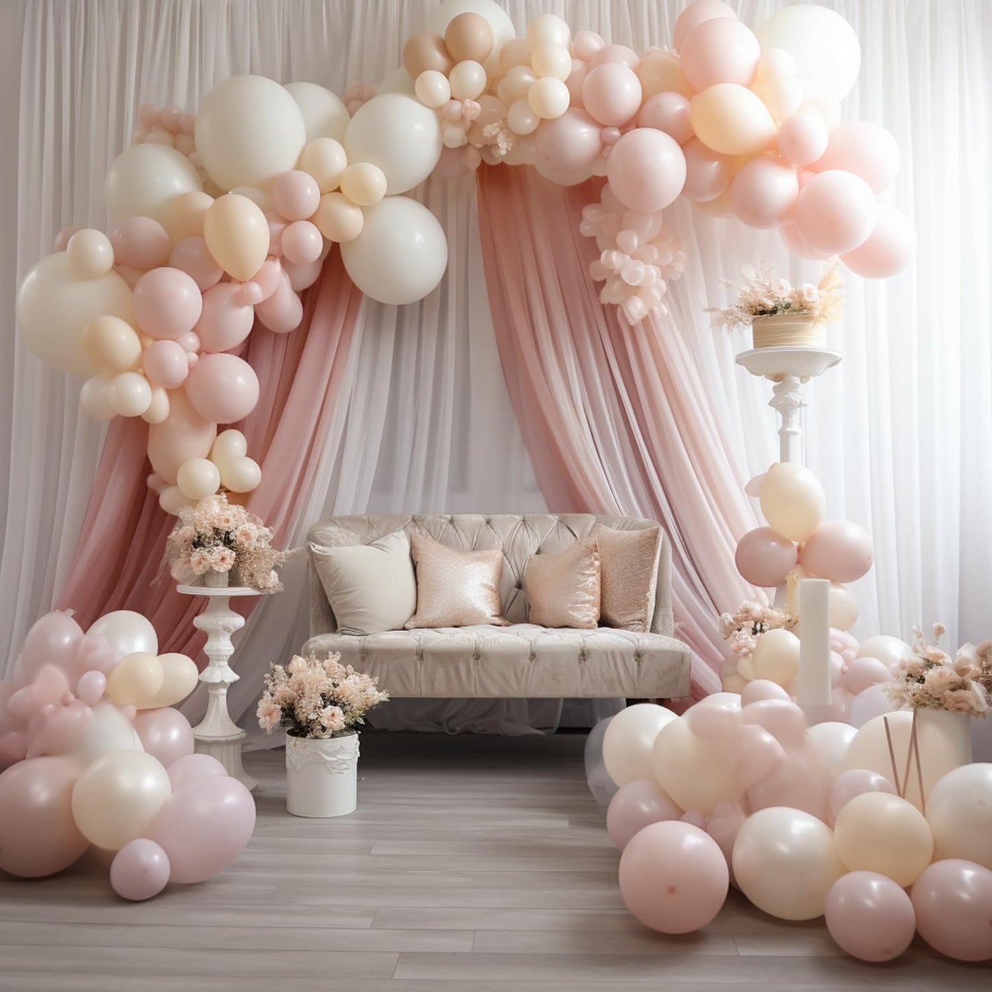 Wokceer Wedding Arch Draping Fabric 6 Panels 28.7" x 20FT Dusty Rose Drapes Sheer Fabric Backdrop Arch Draping Fabric for Wedding Ceremony Birthday Party Bridal Shower Decoration