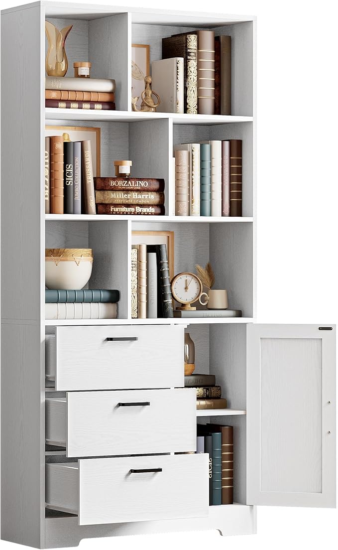 IRONCK Bookshelf, 70.9 Inch Tall Bookcase, 3-Tier Bookshelves by IRONCK