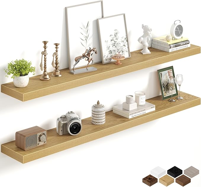 Fun Memories 55Inch Long Floating Shelves, 8 Inch Deep Shelves by FunMemories
