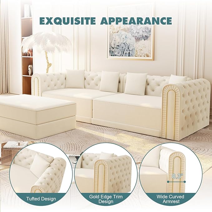 90.6'' Velvet Folding Floor Sofa Bed - Image 6