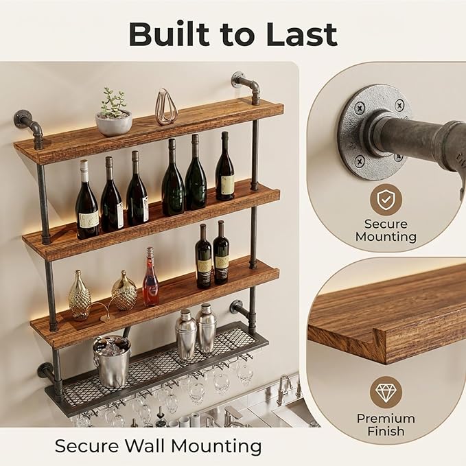 31.4in Wall Mounted Wine Rack - Image 8