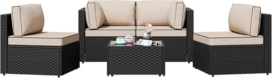 Patio Furniture Sets, 5 Piece Outdoor Sectional Sofas, Wicker Rattan Outdoor by Shintenchi%7CFurnitureMadeforRealLife