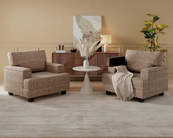 Rexulqo Oversized Accent Chair Set of 2, Large Armchair by REXULQO