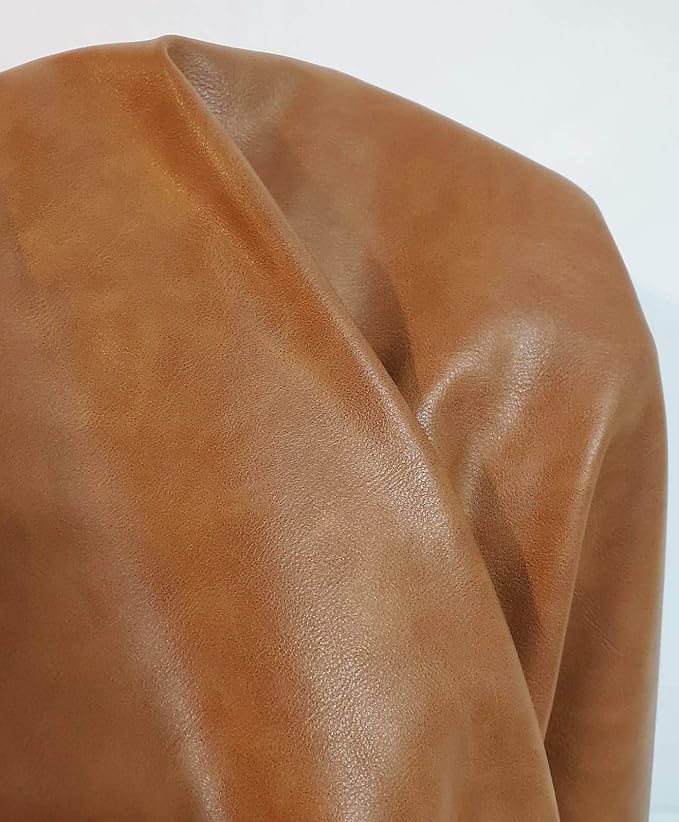 Cognac Tan Soft Faux Vegan PU {Peta Approved Vegan} Leather by The Yard - Image 5