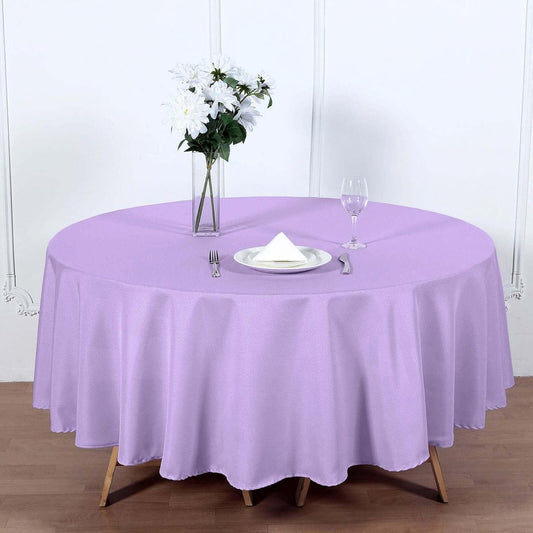 Efavormart Round Tablecloth, 90 Inch Stain & Wrinkle Resistant Washable Table Cloth, Decorative Polyester Fabric Table Cover for Banquet, Wedding, Dining- Lavender