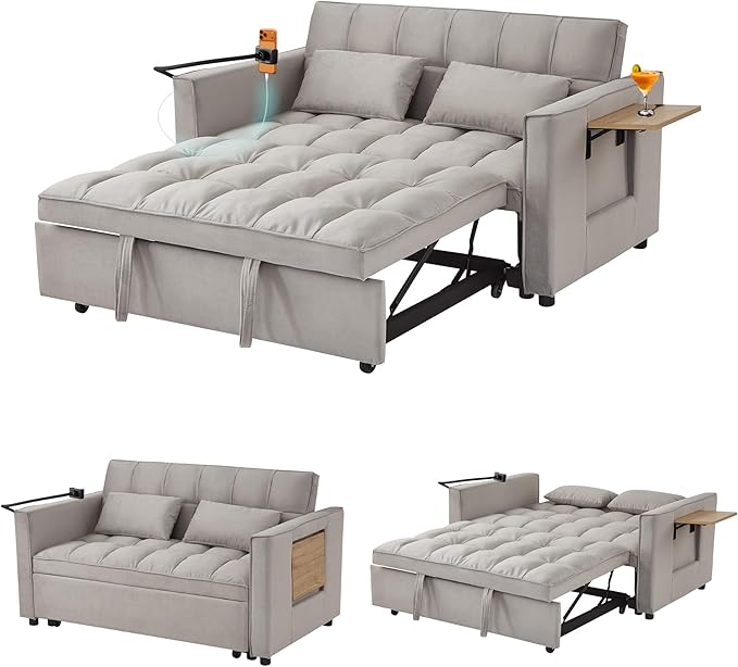 70” 3-in-1 Convertible Sofa Bed Couch by Unknown