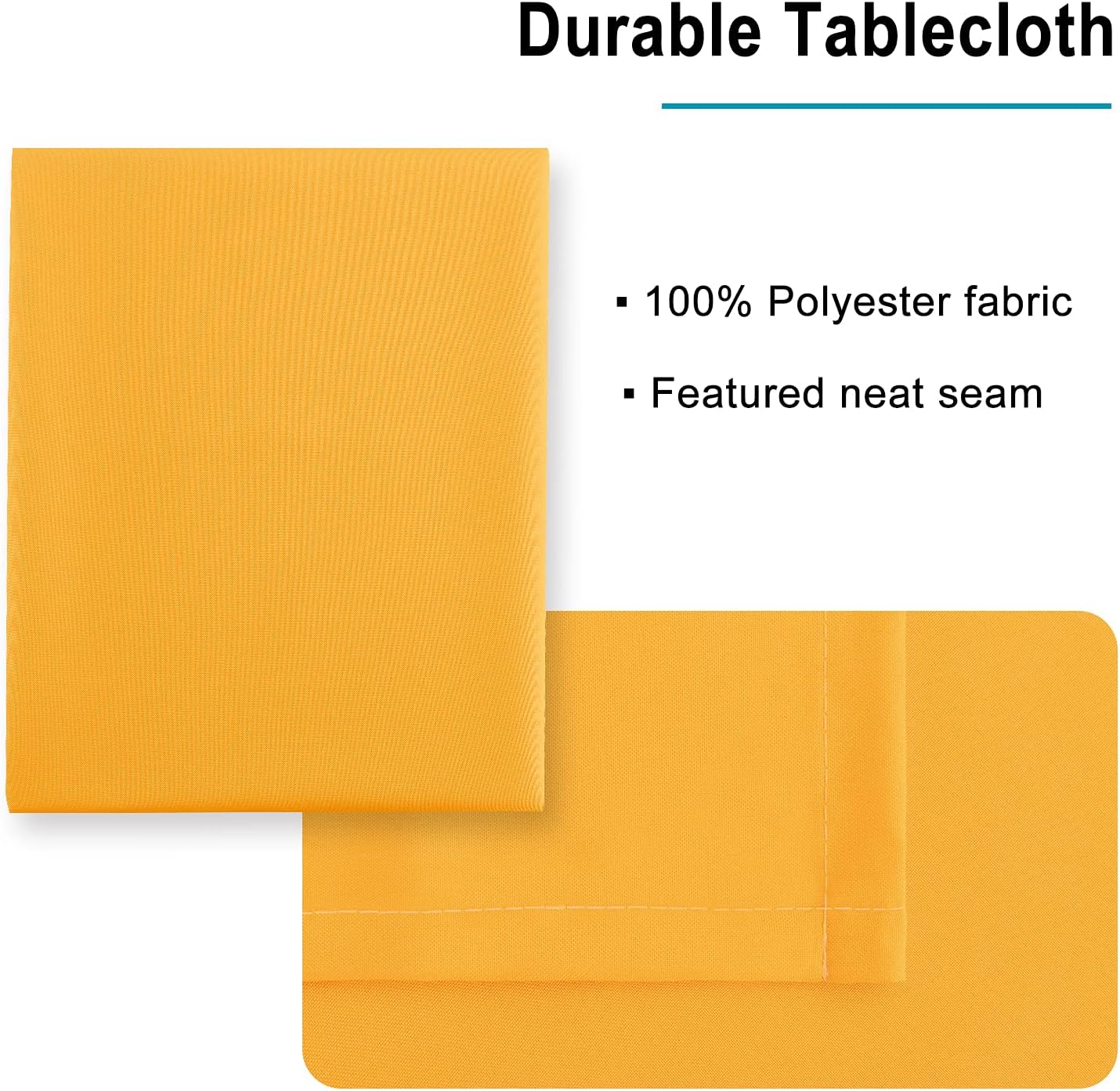 Hiasan Orange Yellow Rectangle Tablecloth - Waterproof Washable Fabric Table Cloth for Dining Party and Outdoor Use, 70 x 120 Inch