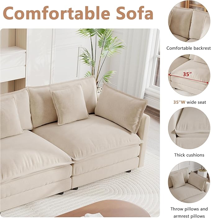 mikibama Modular Sectional Sofa, 76.4 Inch L Shaped Couch Set - Image 4