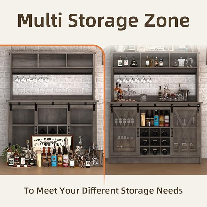 4ever2buy Farmhouse Coffee Bar Cabinet - Image 5