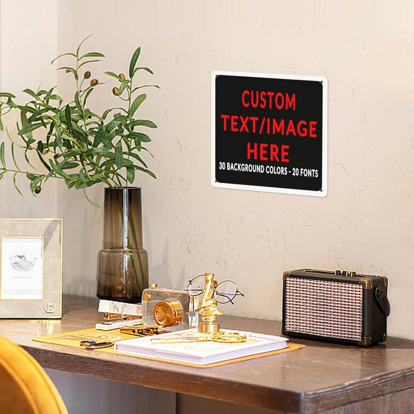 Custom Sign Personalized Custom Metal Sign, Customize For Office, Business, Workplace, Office, Home, Delivery Signs 8x8