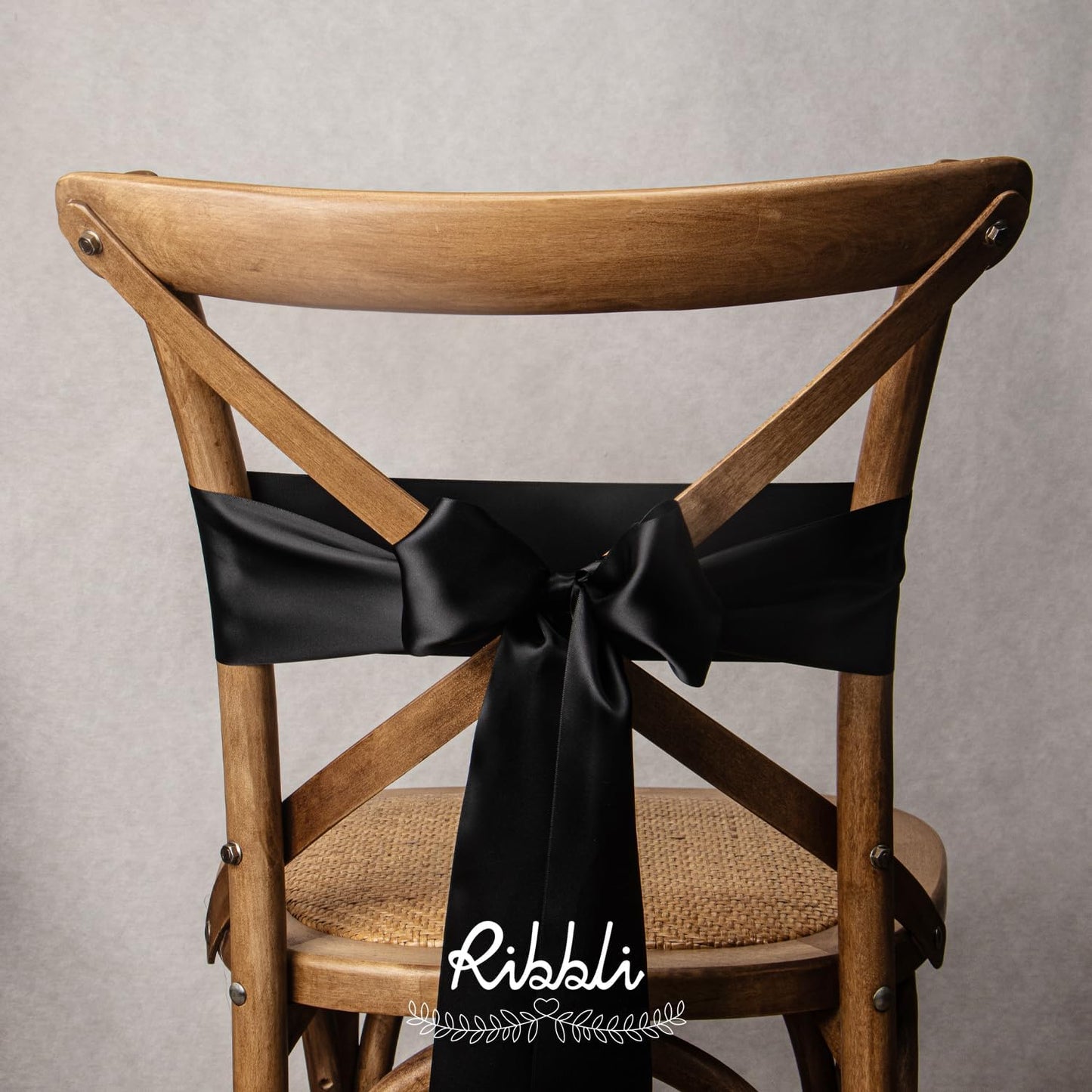 Ribbli Black Satin Ribbon 4 Inch Wide Black Ribbon for Wedding Chair Sash Grand Opening Ceremony Big Bows Gift Wrapping Floral Crafts Cake Decor-Double Faced Satin Continuous 10 Yards