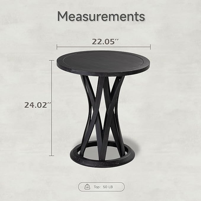 COZAYH Round Farmhouse End Table - Image 2