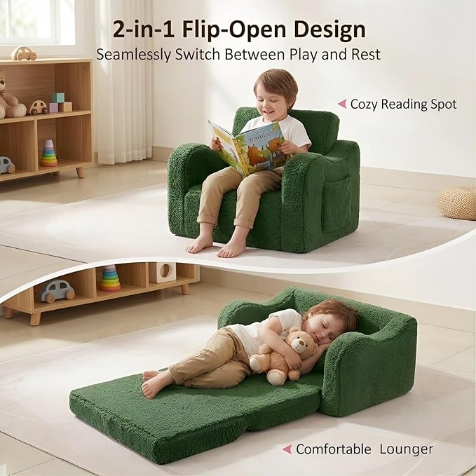 MOMCAYWEX Kids Sofa, 2-in-1 Flip-Out Foam Couch - Image 7