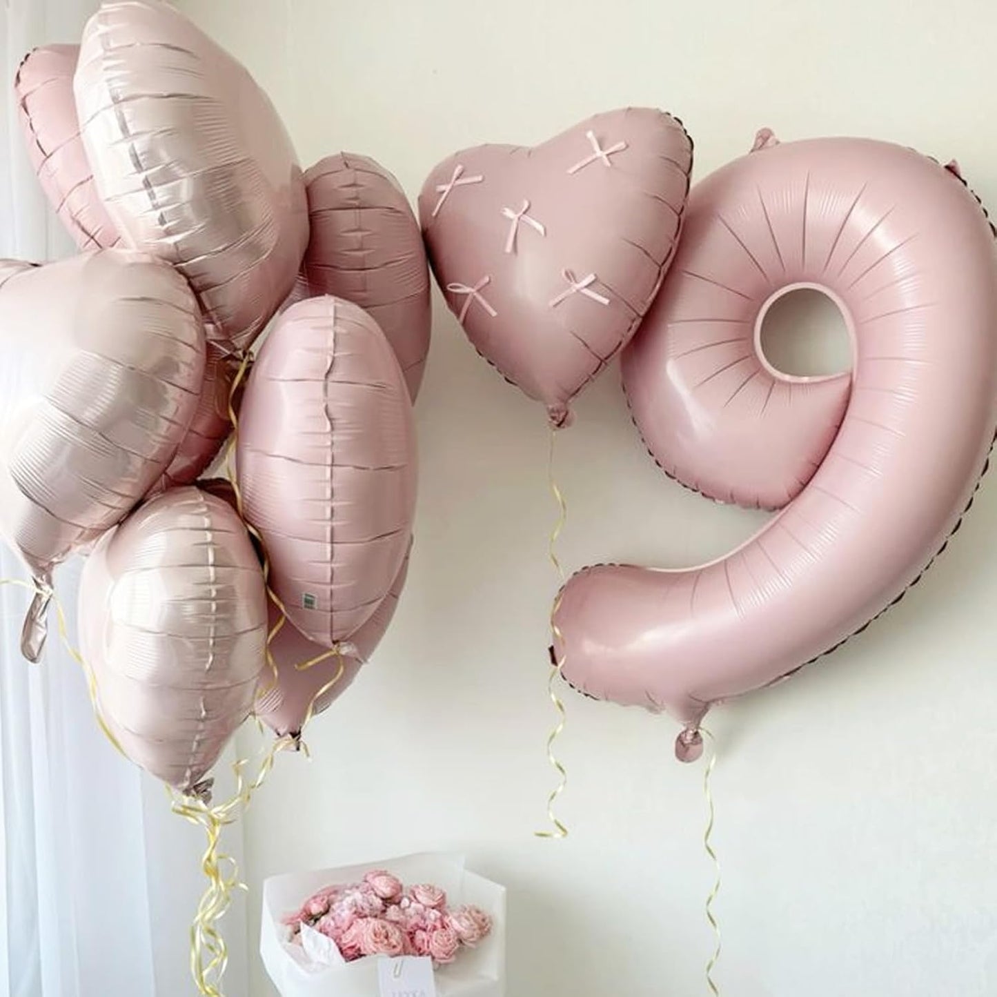 Light Pink Heart Balloons,12Pcs 18 Inch Pastel Baby Pink Helium Foil Love Heart Shaped Balloons for Bridal Wedding Engagement Party Anniversary Birthday Baby Shower Valentines Day Decorations