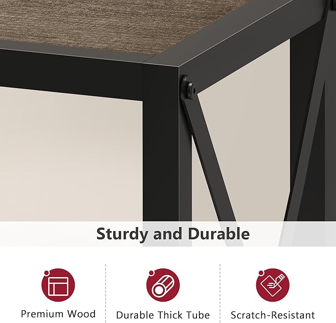 Tajsoon Industrial Console Table 41.8", 2 Tier Entryway Table - Image 6