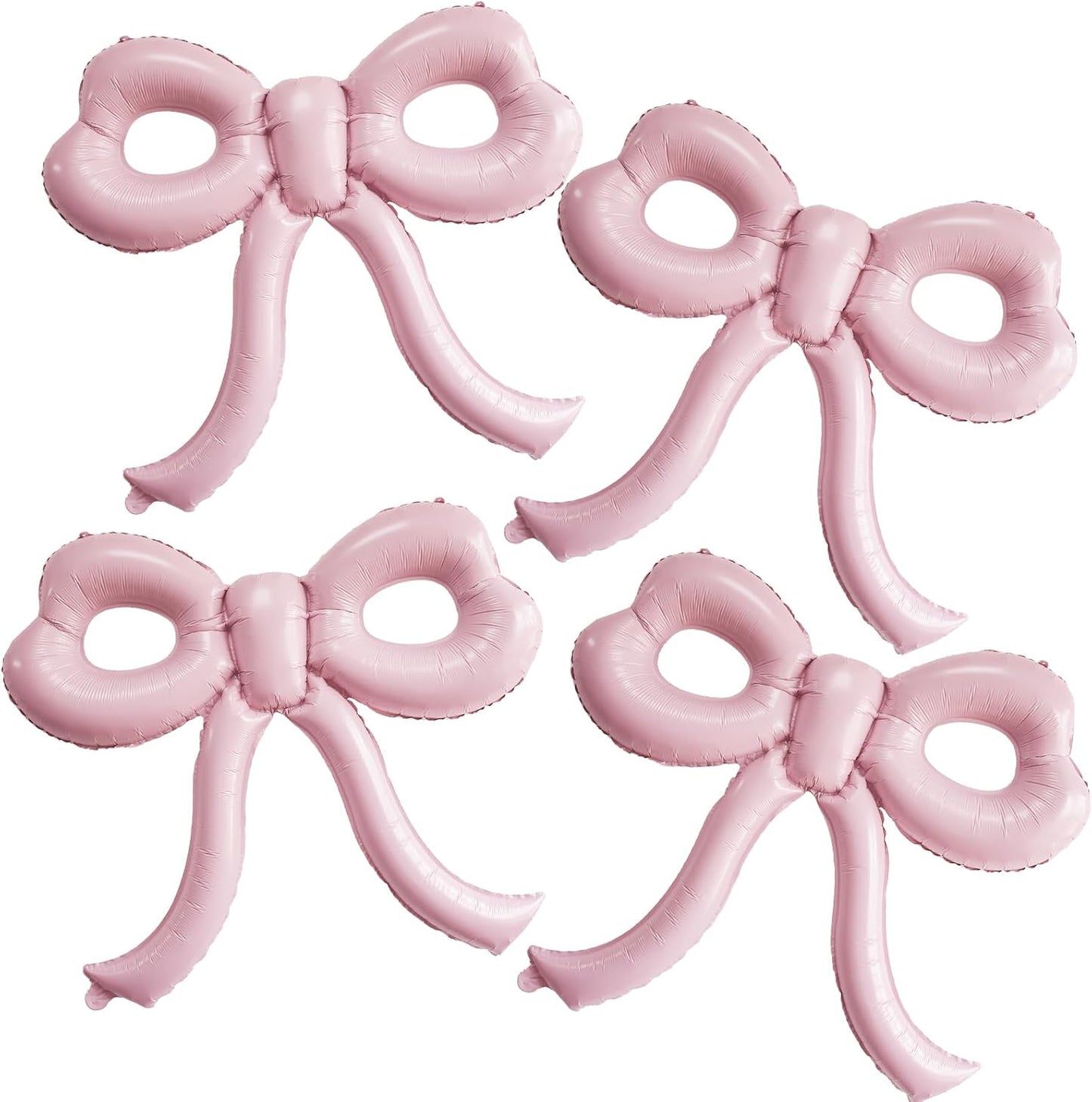 4 Pcs Light Pink Bow Balloons Bow Party Decorations for Girl Women Bow Birthday Decorations Giant Pastel Pink Bow Balloon for Graduation Baby Shower Bridal Wedding Decor Bachelorette Party Supplies