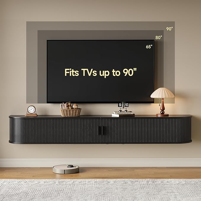 80" Floating TV Stand with Power Outlet - Image 3