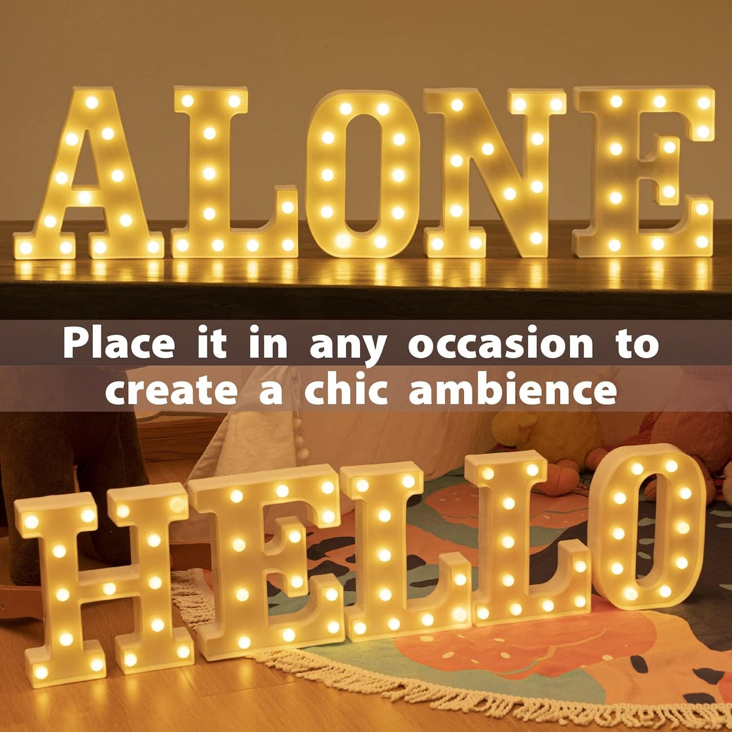 HXWEIYE Light Up Letters L, LED Marquee Letters Lights Sign 26 Alphabet and 10 Number Big Lights Letter for Party Birthday Bar Battery Powered Christmas Decor Letter Lights (Warm White)