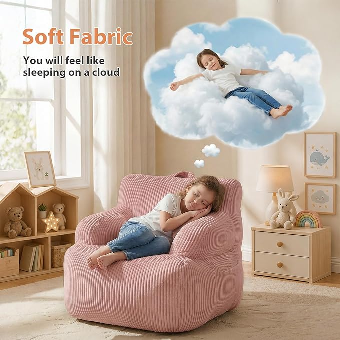 Bean Bag Chairs for Kids with Armrests, Comfy Kids Bean Bag Chair, Stuffed - Image 3