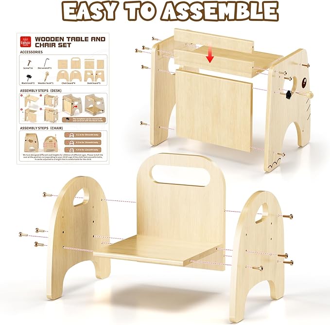 Lehoo Castle Montessori Weaning Table and Chair Set - Image 8