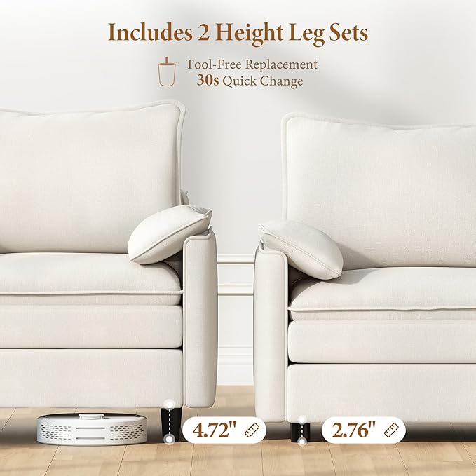 Vesgantti 142" Oversized Sectional Sofa Bed, 8-Seater Modular Sleeper Cloud - Image 3