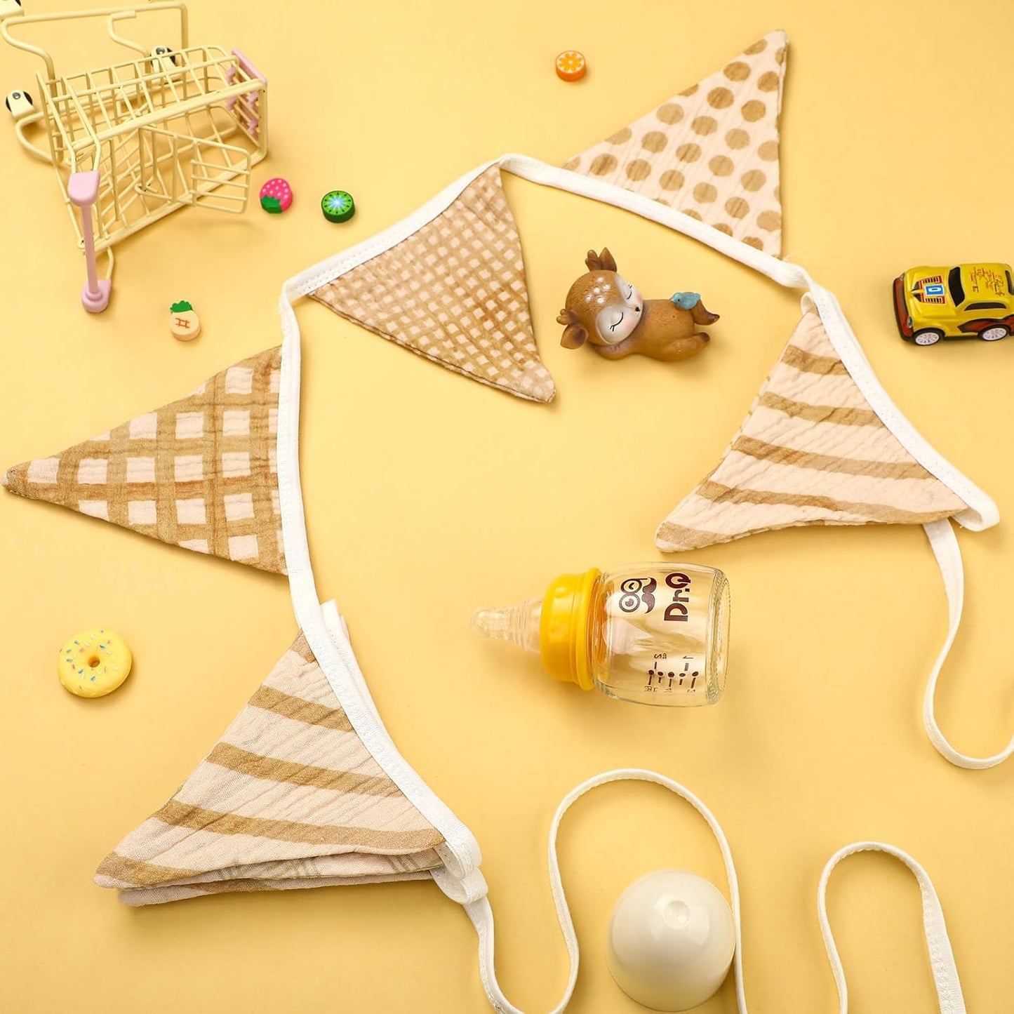 Oudain 15.5 ft Pennant Banner Flags, 2 Pcs Nursery Garland Triangle Bunting Flag Baby Banner for Nursery Decor Baby Birthday Boho Wedding Shower Party Event, Each 7.75 ft(Vivid Color)