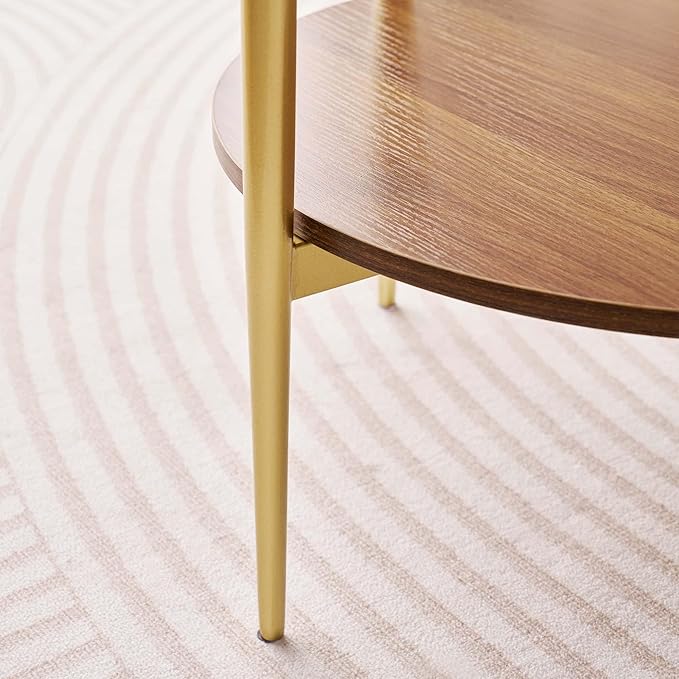 LumFurn Round Glass End Table, Mid-Century Modern Design Sofa Table - Image 7