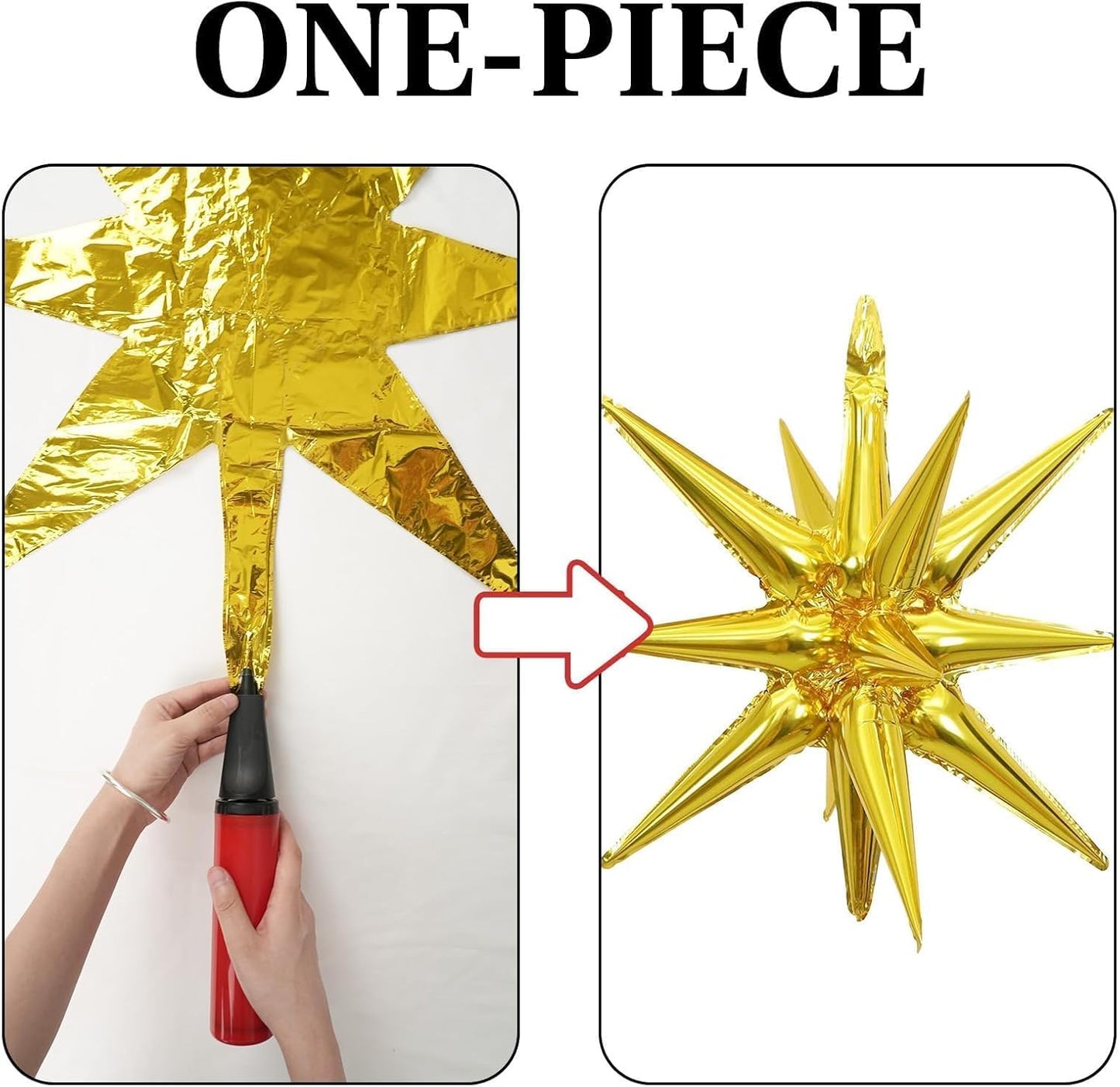 Purple Gold Star Balloons Foil 12pcs, 27/22 In Star Explosion Balloons, Large Spike Mylar Cone Balloon, Fireworks Shape Balloon Decor for Birthday Graduation Anniversary Prom Halloween