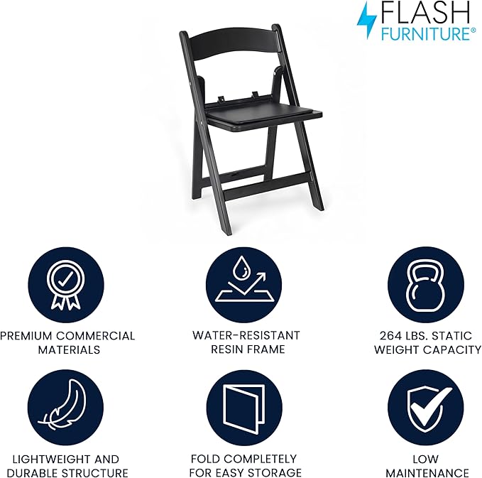 Flash Furniture Hercules Kids Black Resin Folding Chair - Image 4