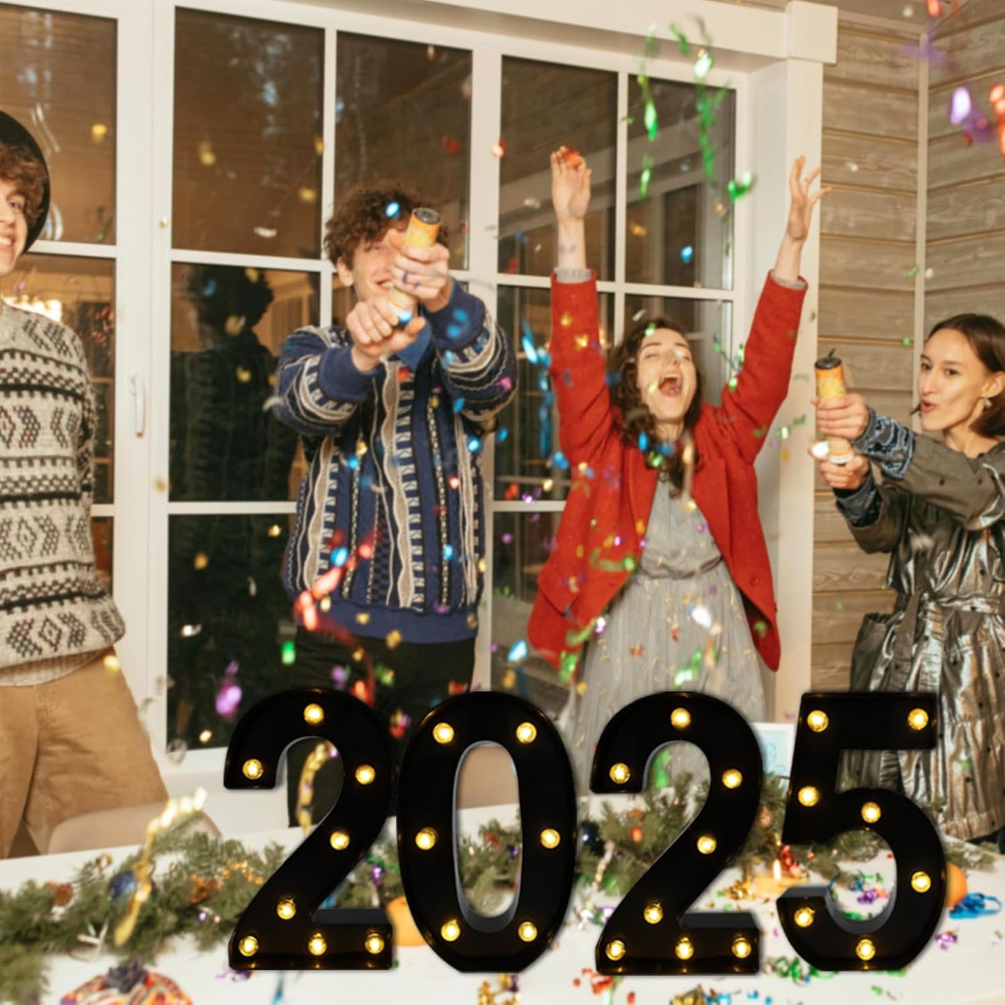 LED Marquee Numbers, 8.58 Inch Led Light Up Numbers for Party, Small Light Up Letters, Battery Powered Lighted Number for Table, Birthday, Night Light, Christmas or Home Decor (Black, Number 5)