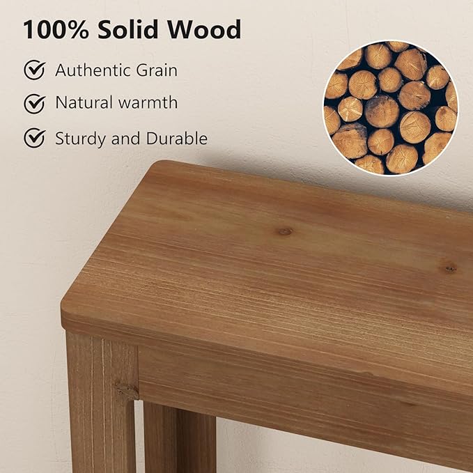 Solid Wood Console Table 63", Farmhouse Sofa Table - Image 3