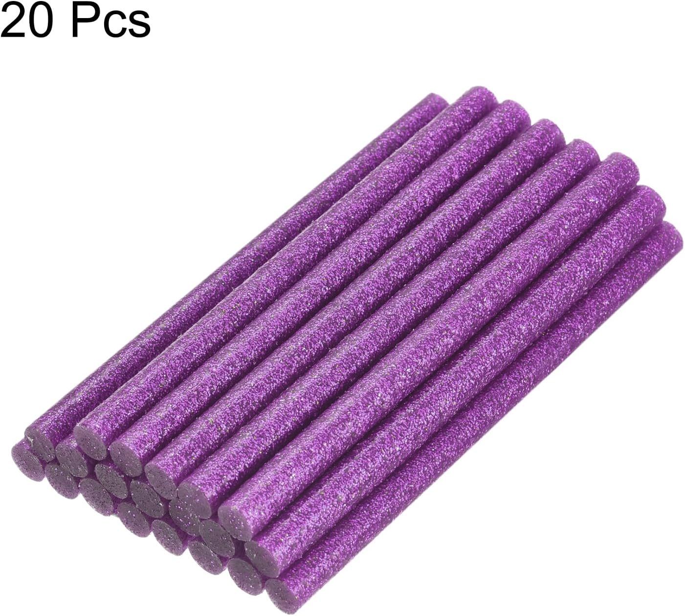 uxcell 20pcs Hot Glue Sticks for Glue Gun 7mm/0.27-inch x 8-inch Mini Hot Melt Adhesive Glue Stick Glitter Purple