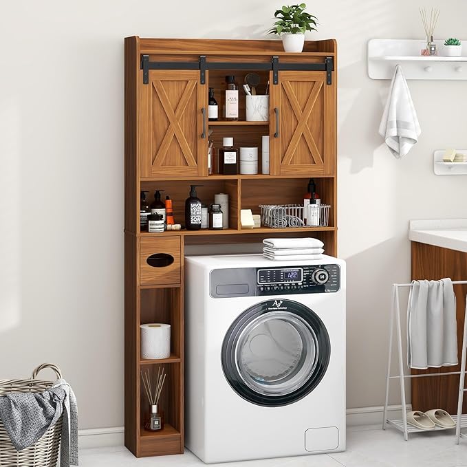 Vabches Over The Toilet Storage Cabinet, Farmhouse Storage Cabinet Over Toilet - Image 4
