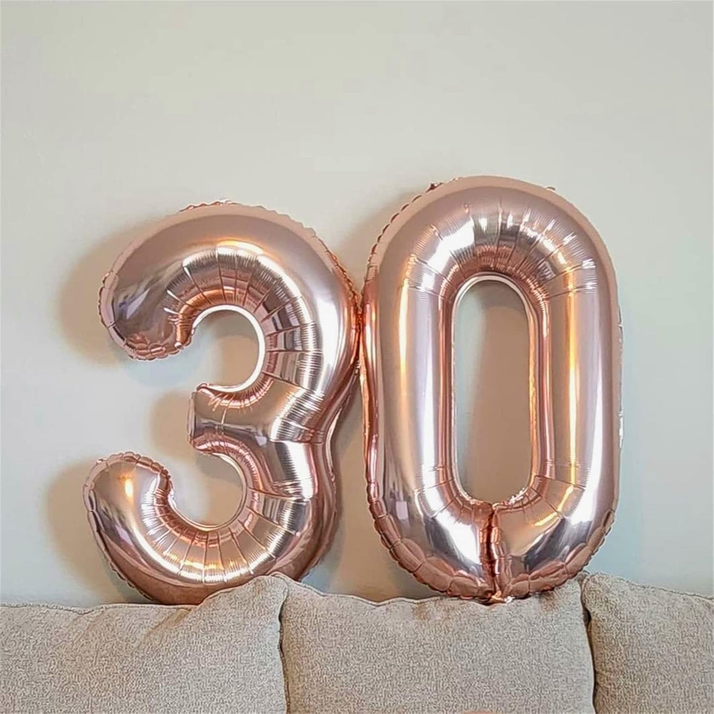 Rose Gold Number 3 Balloon for Girls, 40 Inch Large Number 0-9 Foil Mylar Helium Digital Balloons Set for Women Birthday Graduation Anniversary New Year Wedding Party Decorations Celebration Supplies