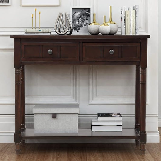 Merax Wood Sofa Table Console Table, Entryway Table Traditional Design by Merax